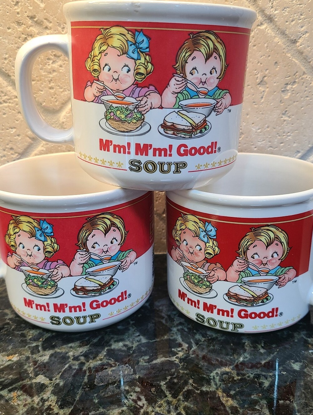 3 Vintage Campbell's Soup Mugs 1989 1997